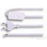 Solight flexo šňůra, 2x 0,75mm2, bílá, plochá, vypínač, 3m PF13 – Zboží Živě