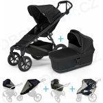 Thule Set 5v1 Urban Glide 4-wheel Black 2024 + korbička Black + pláštěnky + ochranná síť – Zboží Dáma