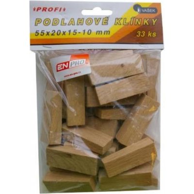 ENPRO Klínky podlahové dřevěné, 55 x 20 x 15 - 10 mm, 33 ks – Zboží Mobilmania