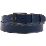 Black Hand pánský kožený opasek 128-40 modrý světle tmavě prošívaný – Zboží Dáma