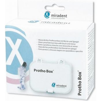 Miradent Box pro úschovu protéz a čisticích prostředků s kartáčkem Protho Box