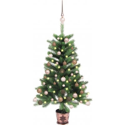 zahrada-XL Umělý vánoční stromek s LED diodami a sadou koulí 65 cm zelený