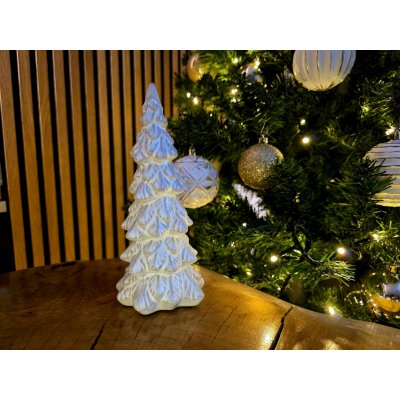 MOREX Dekorace strom z keramiky 9x20 cm - bílý s jemným hnědým nádechem – Hledejceny.cz