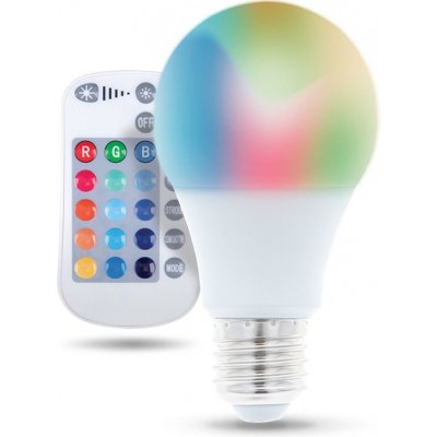 Forever LED žárovka E27 A60 RGB 9W s dálkovým ovládáním bílá – Zboží Mobilmania