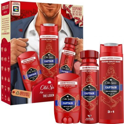Old Spice Gentleman dárková sada s tuhým deodorantem 50 ml + deodorantem ve spreji 150 ml + sprchovým gelem Captain 250 ml – Zboží Dáma