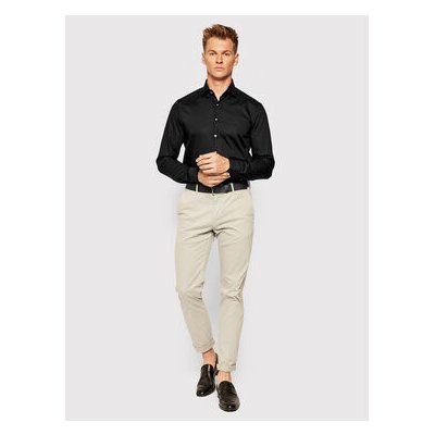 Calvin Klein košile 2ply poplin stretch shirt slim fit K10K103025 černá