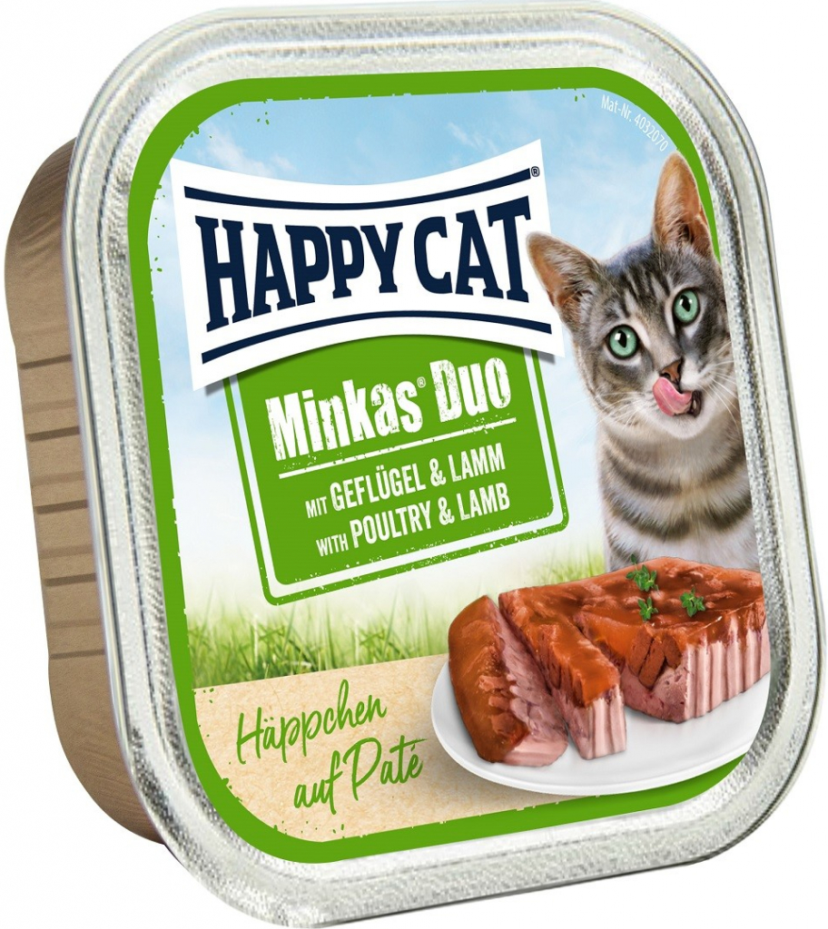 Happy Cat Minkas Duo drůbeží a jehněčí 6 x 100 g