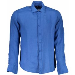 La Martina košile s dlouhým rukávem modrá