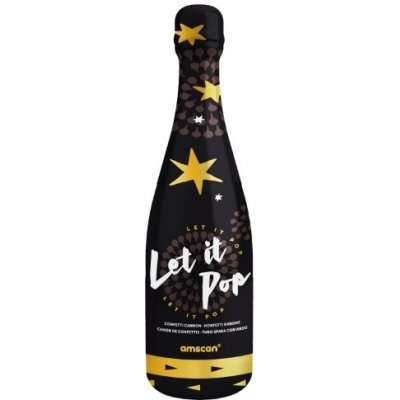 Vystřelovací konfety v lahvi šampusu Zlaté hvězdy 32 cm – Zboží Mobilmania