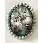 Autorská skleněná brož Růže S0646 – Zbozi.Blesk.cz