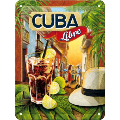 Postershop Plechová cedule: Cuba Libre - 20x15 cm – Sleviste.cz