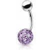 Piercing NUBIS® piercing do pupíku s kamínky Crystals From Swarovski® kulička BS1003VI-12
