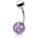NUBIS® piercing do pupíku s kamínky Crystals From Swarovski® kulička BS1003VI-12 – Sleviste.cz