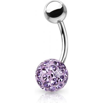 NUBIS® piercing do pupíku s kamínky Crystals From Swarovski® kulička BS1003VI-12 – Zboží Mobilmania