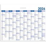 Nástěnný Plánovací mapa CZ 100 x 63 cm modrá 2026 – Hledejceny.cz