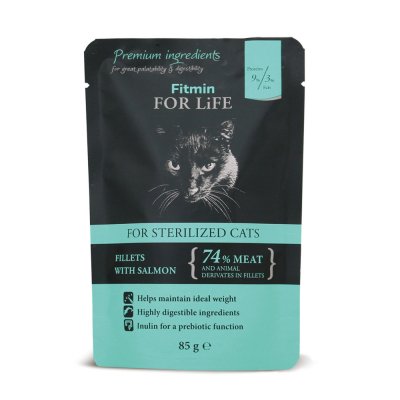 Fitmin For Life Cat Sterilised salmon 85 g – Zboží Mobilmania