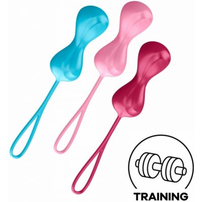 Satisfyer Balls Training Set Double medium Sada silikonových venušiných kuliček pro trénink PC svalů – Zboží Dáma