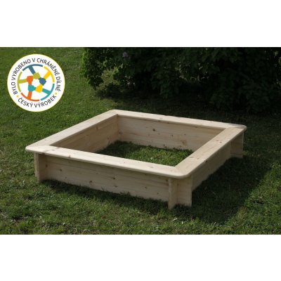 T-WOOD pískoviště čtyřhranné 26 x 120 x 120 cm přírodní – Zboží Mobilmania