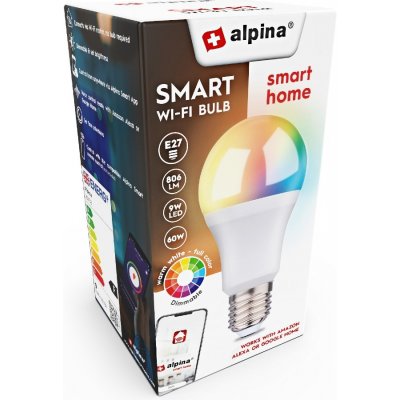 ALPINA Chytrá žárovka LED RGB WIFI bílá + barevná E27ED-225433 – Zboží Mobilmania