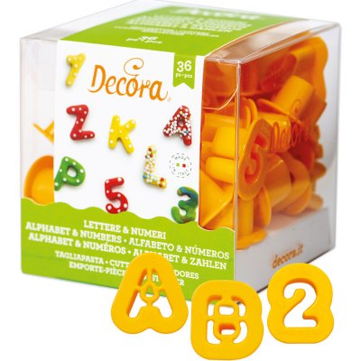 Decora VYKRAJOVÁTKA SADA - PÍSMENA A ČÍSLICE 36ks – Hledejceny.cz