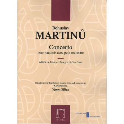 Bohuslav Martinů Concerto Pour Hautbois Avec Petite Orchestre noty na hoboj, klavír – Zbozi.Blesk.cz