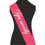 ON-DESIGN Šerpa TÝM NEVĚSTY Barva: malinová, Barva potisku: bílá, Fonty písma: Brush Script MT – Sleviste.cz