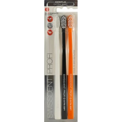 Swissdent Profi Gentle Trio extra měkký white black orange 3 ks – Zbozi.Blesk.cz