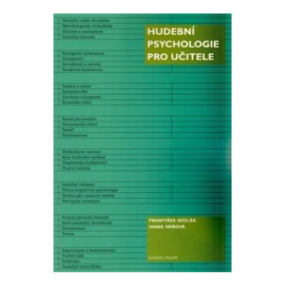 Hudební psychologie pro učitele – Sedlák František – Zboží Mobilmania