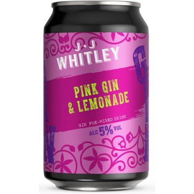 JJ Whitley Pink Gin & Lemonade 5% 0,33 l (plech)