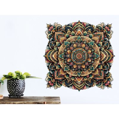Nalepte.cz samolepka na zeď Barevná mandala arch, rozměry 45 x 45 cm – Zboží Dáma