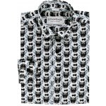 Chlapecká luxusní košile vzor francouzský buldoček modrá – Zboží Dáma