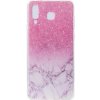 Pouzdro a kryt na mobilní telefon Pouzdro JustKing plastové mramor Samsung Galaxy A9 2018 - růžovobílé