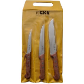 F Dick sada nožů v dřevěné rukojeti ergogrip 13 až 21 cm 3 ks