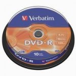 Verbatim DVD-R 4,7GB 16x, cake 10ks (43523) – Hledejceny.cz