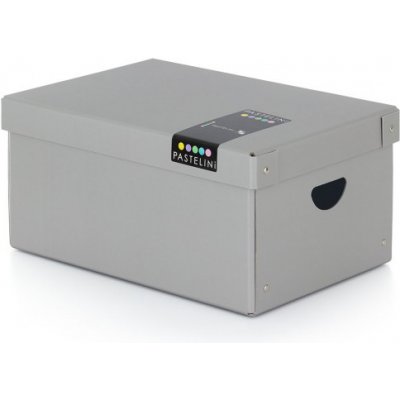 Karton P+P Krabice lamino velká Pastelini šedá 35,5 x 24 x 16 cm 7-00821 – Zboží Mobilmania