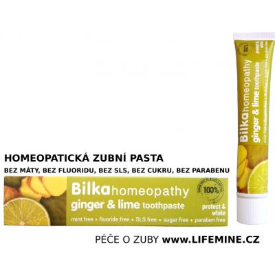 Bilka homeopatická zubní pasta Zázvor a Limetka 75 ml