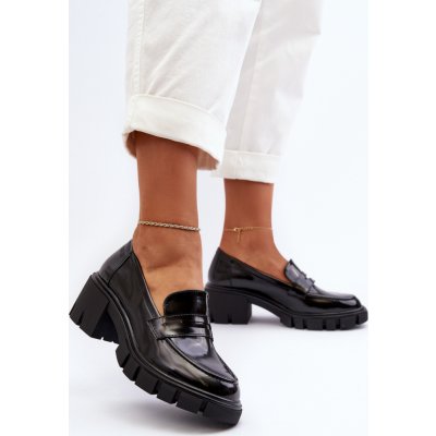 Big Star Shoes DÁMSKÉ MOKASÍNY NA MASIVNÍM PODPATKU BIG STAR NN274055 černé – Zboží Dáma