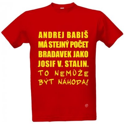 Tričko s potiskem Babiš Stalin pánské červená