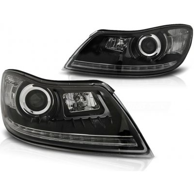 Přední světla Škoda Octavia II 09-12 - černá LED TRU DRL homologováno – Hledejceny.cz