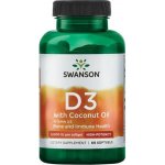 Swanson Vitamín D3 5000 IU s kokosovým olejem 60 kapslí – Hledejceny.cz