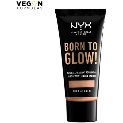 NYX Professional make-up make-up Born to Glow! Naturally Radiant Foundation Medium Buff neutrální podtón 43 g – Hledejceny.cz