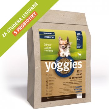 Yoggies hypoalergenní minigranule lisované za studena s probiotiky Kozí maso & zelenina 2 kg