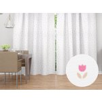 Biante Dekorační závěs TF-115 Barevné tulipánky na bílém 140x150 cm – Hledejceny.cz