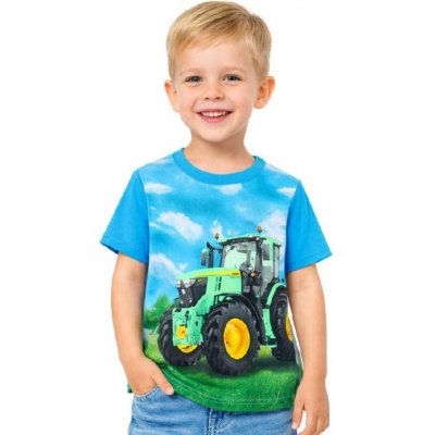 KUGO CHLAPECKÉ TRIČKO S TRAKTOREM Tyrkysová – Hledejceny.cz