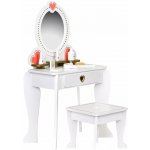 Dětský dřevěný toaletní stolek velký se zrcadlem pro dívku – Zboží Dáma