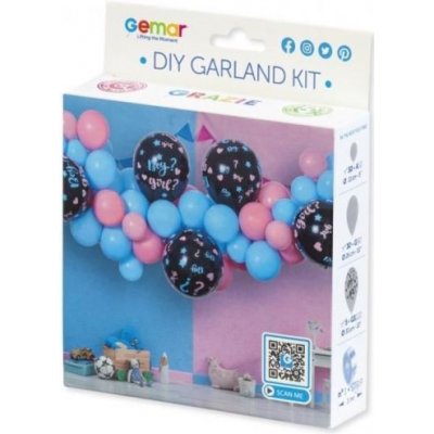 GODAN Balónková girlanda Sada Boy or Girl Kluk nebo holka Gender reveal 300 cm – Zboží Dáma
