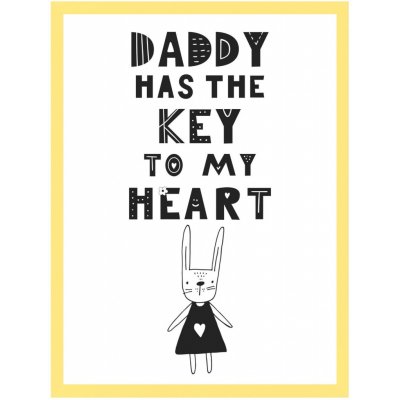 Dětský plakát Táta má klíč od mého srdce 40X50 cm + žlutý rám – Zbozi.Blesk.cz