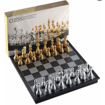 Magnetické šachy ve zlato-stříbrné barvě – Hledejceny.cz