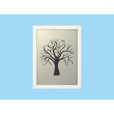 Svatební strom 1 v bílém rámu 33 x 43 cm – Zboží Mobilmania