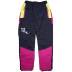 Wolf B2273 dívčí šusťákové kalhoty zateplené tmavě modrá růžová – Zboží Mobilmania